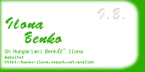 ilona benko business card